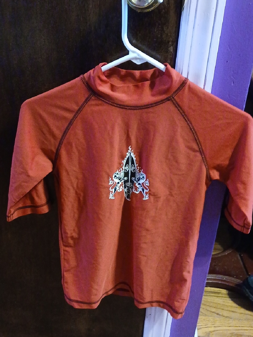 Old Navy Unisex Red Rashguard Swim Shirt with Graphic